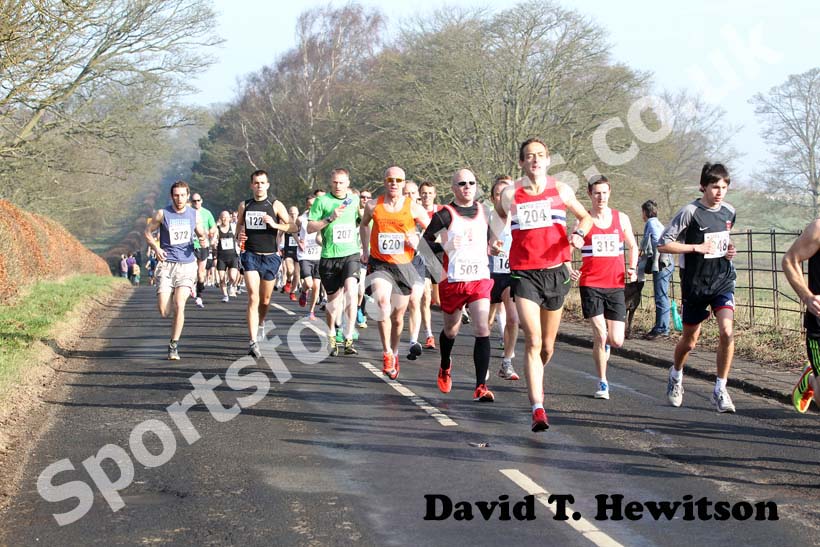 Soon after the start of the Run northumberland Half Marathon.